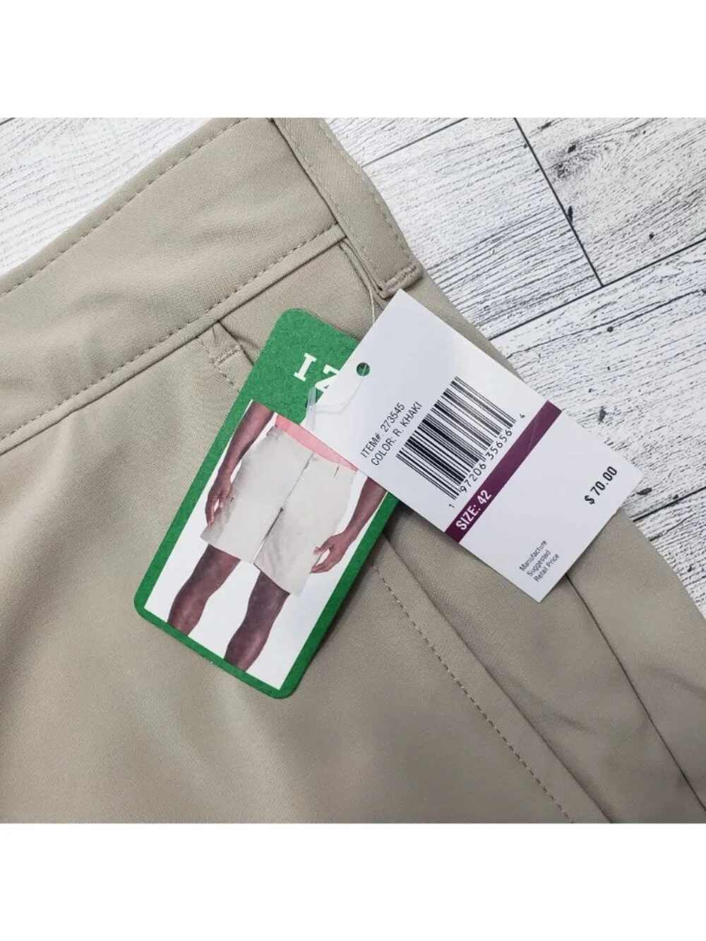 Izod Golf Cargo Shorts Swing Flex 9" Stretch 6 Pocket Khaki Mens Size 42 NWT $70 - Picture 5 of 10